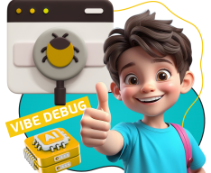 Тестирование & Vibe Debug. Охотники за багами - КИБЕРшкола программирования для детей, компьютерные курсы для школьников, начинающих и подростков - KIBERone г. Киров