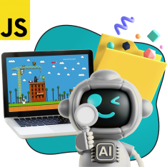 Язык программирования JavaScript + AI. Проектное обучение + геймификация + AI-помощники - КИБЕРшкола программирования для детей, компьютерные курсы для школьников, начинающих и подростков - KIBERone г. Киров